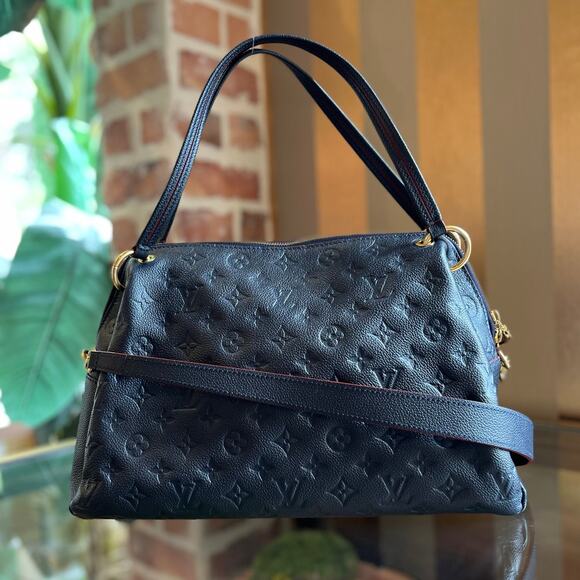 LOUIS VUITTON Ponthiue Marine Rouge Empreinte Leather Shoulder Bag - Picture 1 of 14